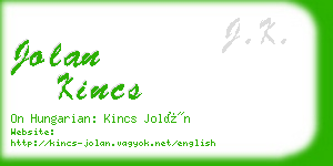 jolan kincs business card